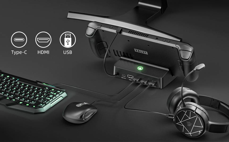 EasySMX AL-ST661 5-in-1 Hub Steam Deck Docking Station