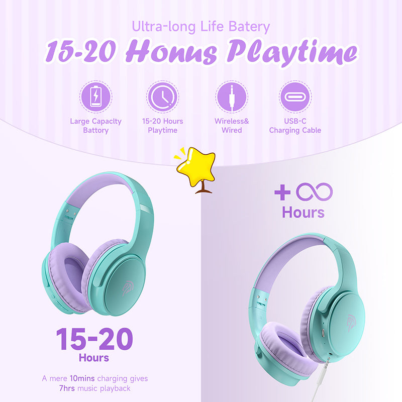 EasySMX B06 kids earphones bluetooth with battery