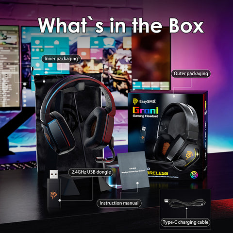 EasySMX C07W Bluetooth and 2.4G Wireless Gaming Headset
