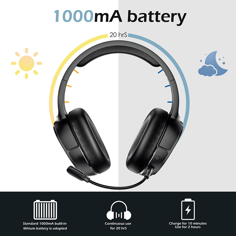 EasySMX V10W wireless bluetooth headset 1000mah battery